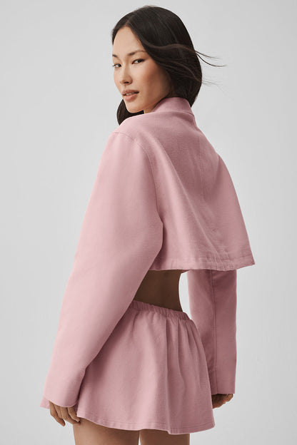 Cropped Fan Favorite Full Zip Jacket - Vintage Pink