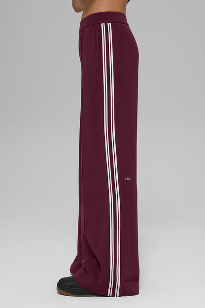 Track Star Wide Leg Pant (Long) - Burgundy