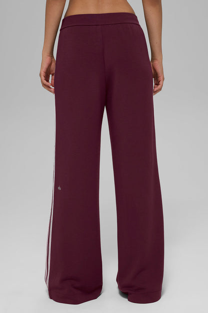 Track Star Wide Leg Pant (Long) - Burgundy